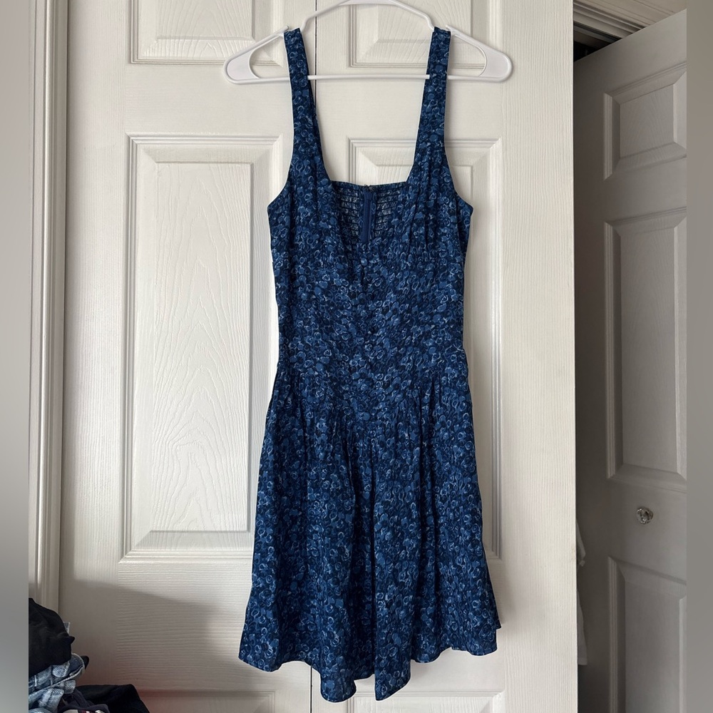 NWOT Reformation Wynn Dress Blue Floral Size 8